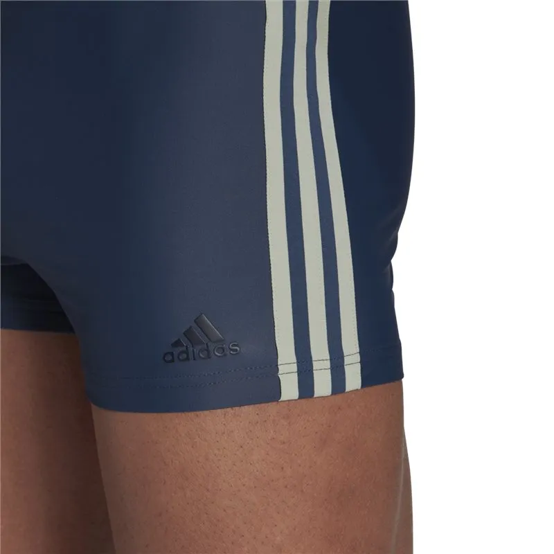 adidas Fitness 3 Stripe Swim Boxer Shorts - Mens - Crew Navy/Halo Green