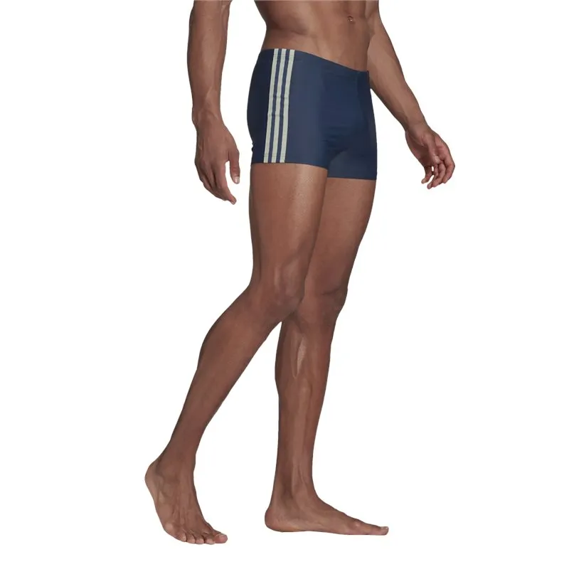 adidas Fitness 3 Stripe Swim Boxer Shorts - Mens - Crew Navy/Halo Green