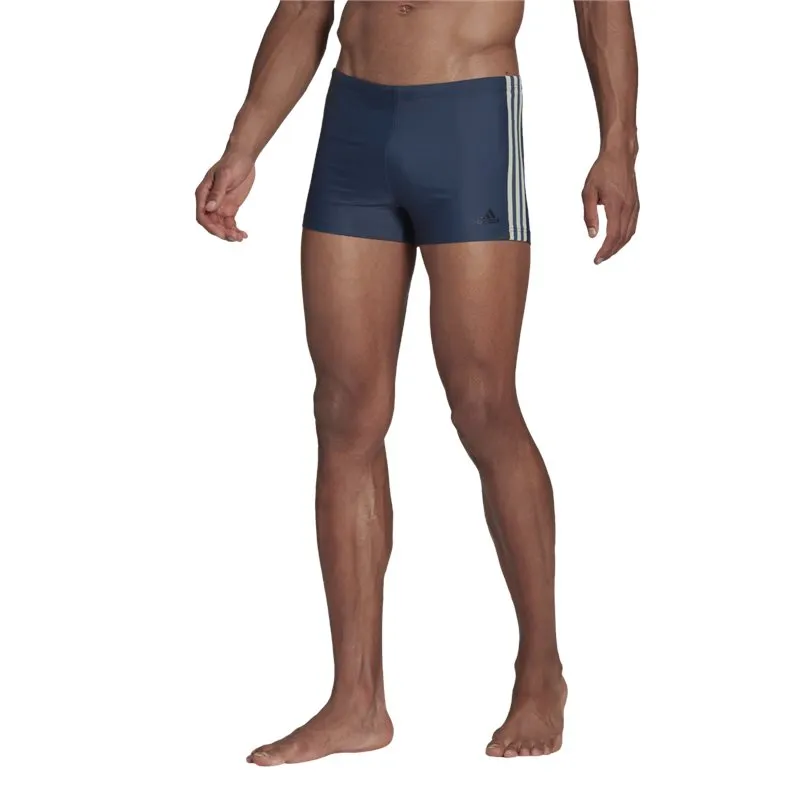 adidas Fitness 3 Stripe Swim Boxer Shorts - Mens - Crew Navy/Halo Green