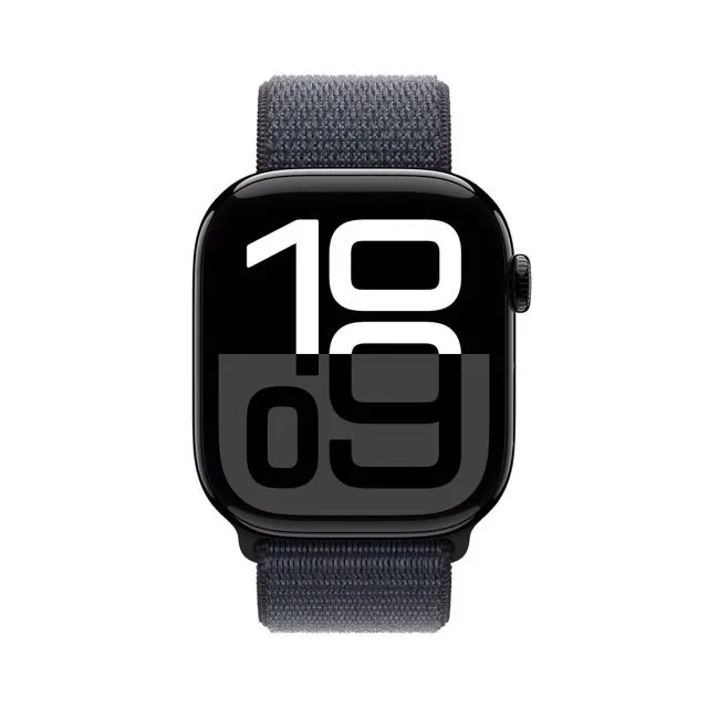Apple Watch Series 10 GPS Jet Black Aluminum Case with Ink Sport Loop