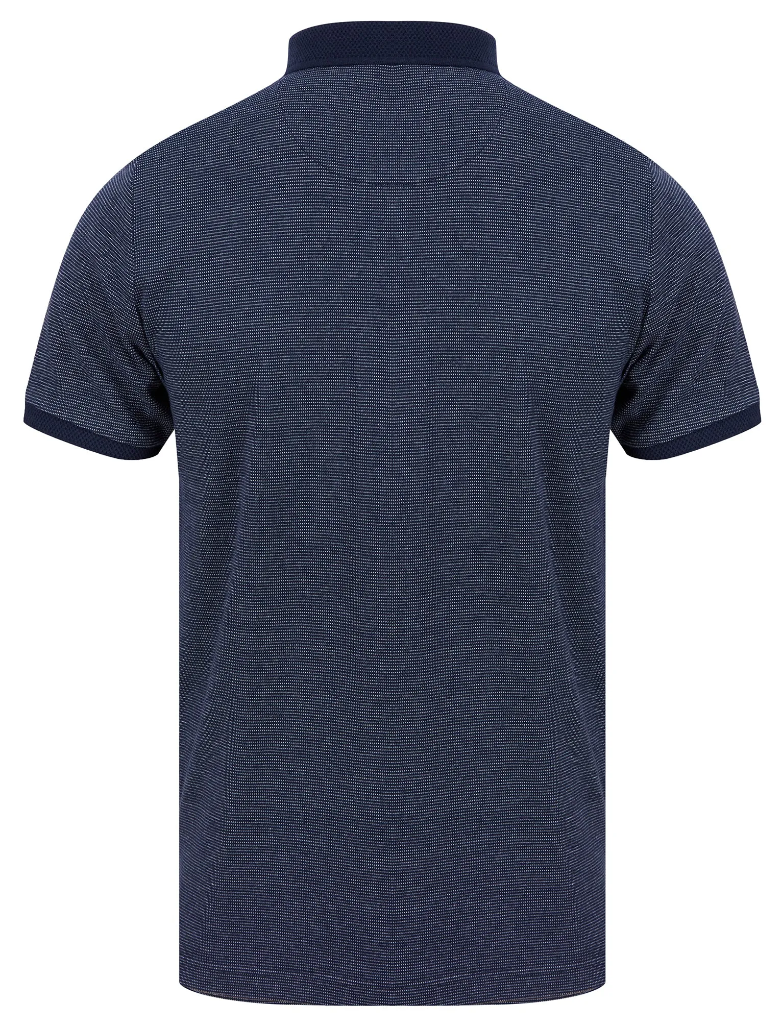 Bardell 2 Cotton Jacquard Polo Shirt with Chest Pocket in Sky Captain Navy - Kensington Eastside