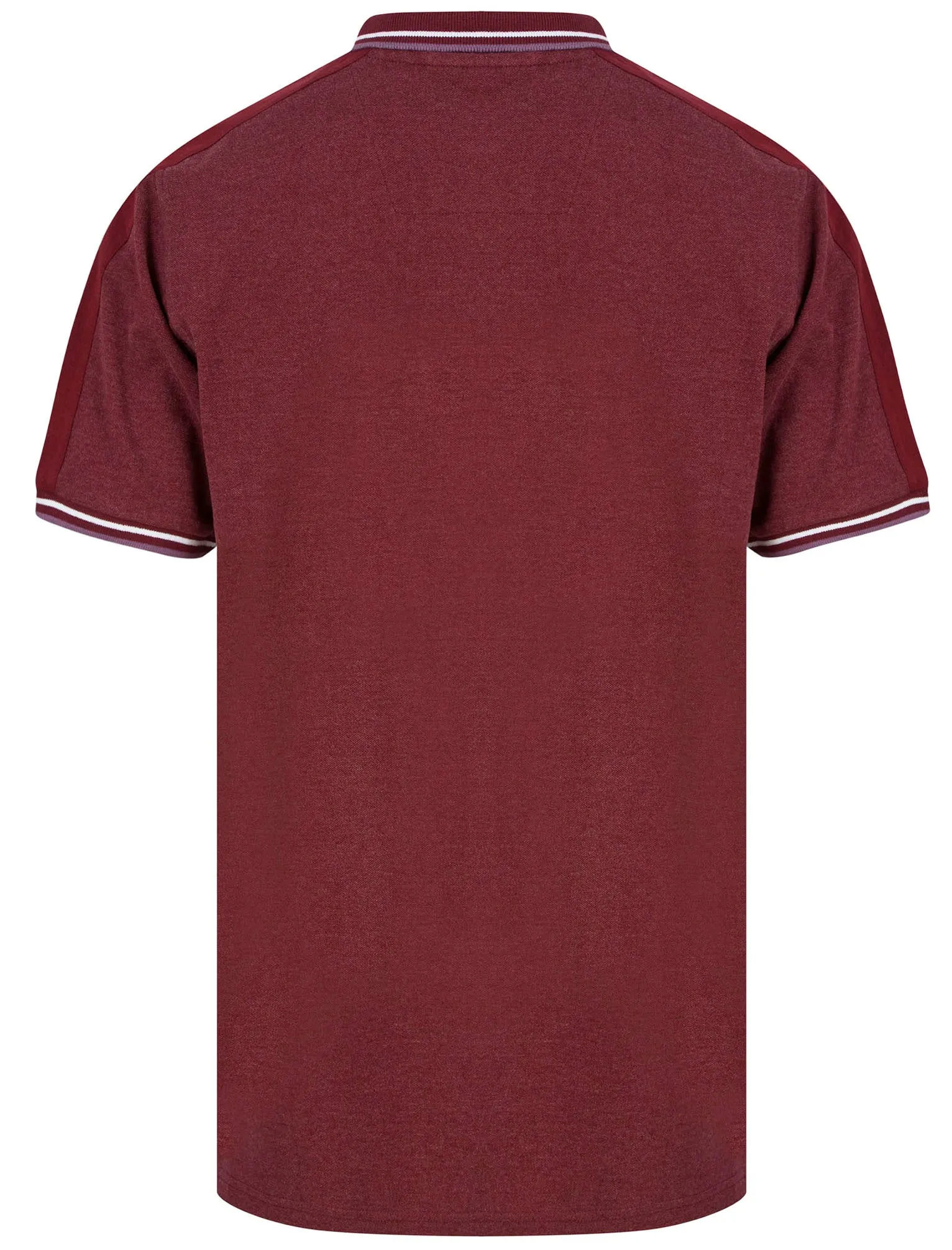 Barrage Cotton Pique Polo Shirt With Chest Pocket In Chocolate Truffle Red Marl - Dissident