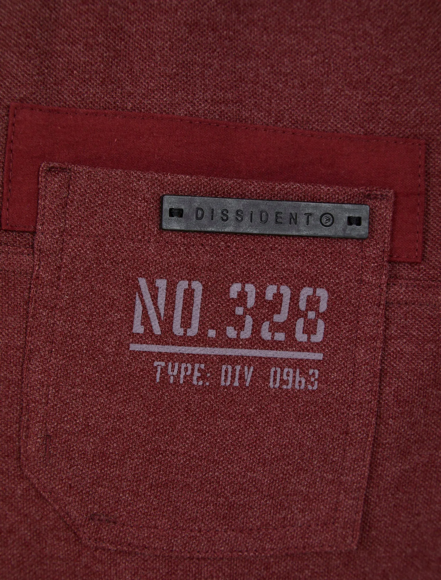 Barrage Cotton Pique Polo Shirt With Chest Pocket In Chocolate Truffle Red Marl - Dissident