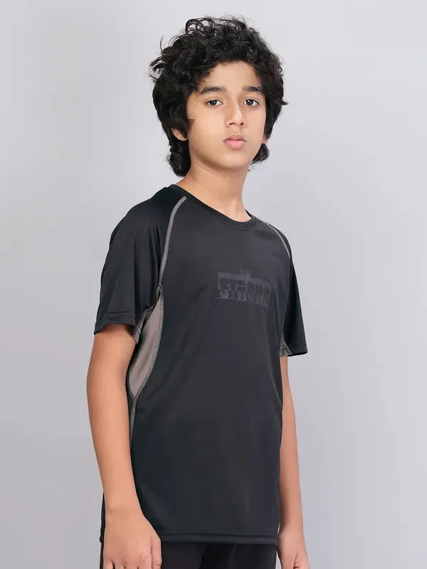 Boys Printed Slim Fit Crew Neck T-shirt with TECHNO COOL 