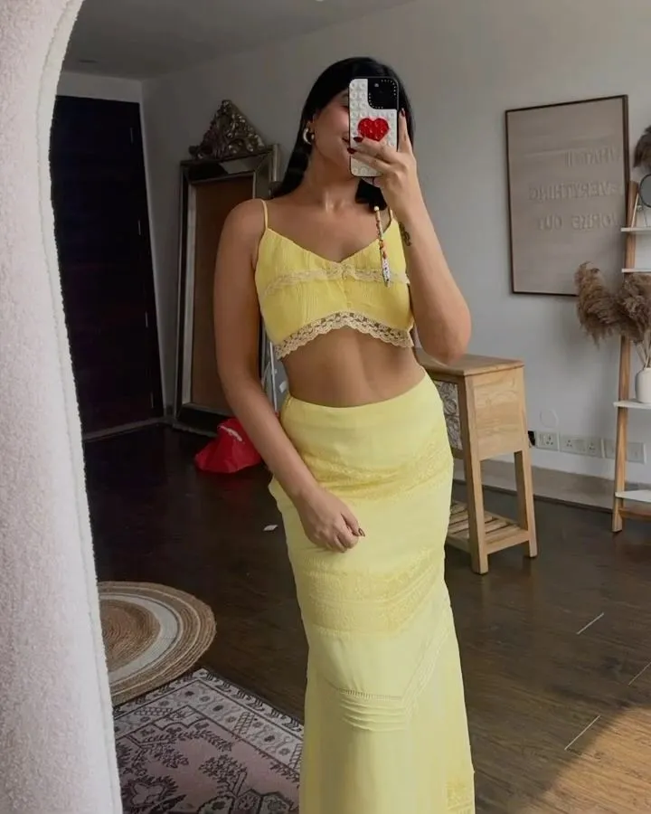 Darcy Butter Yellow Georgette Coord Set