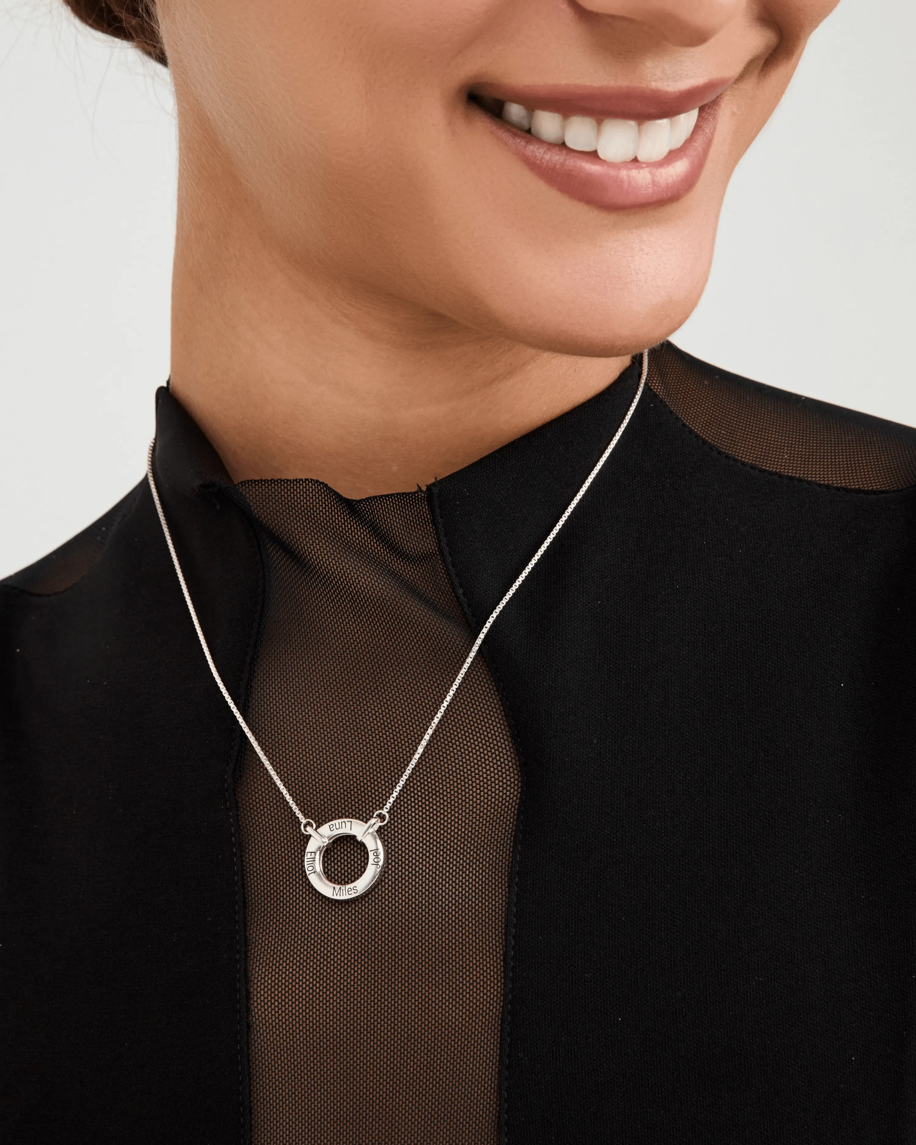 Family Circle Necklace - 925 Sterling Silver