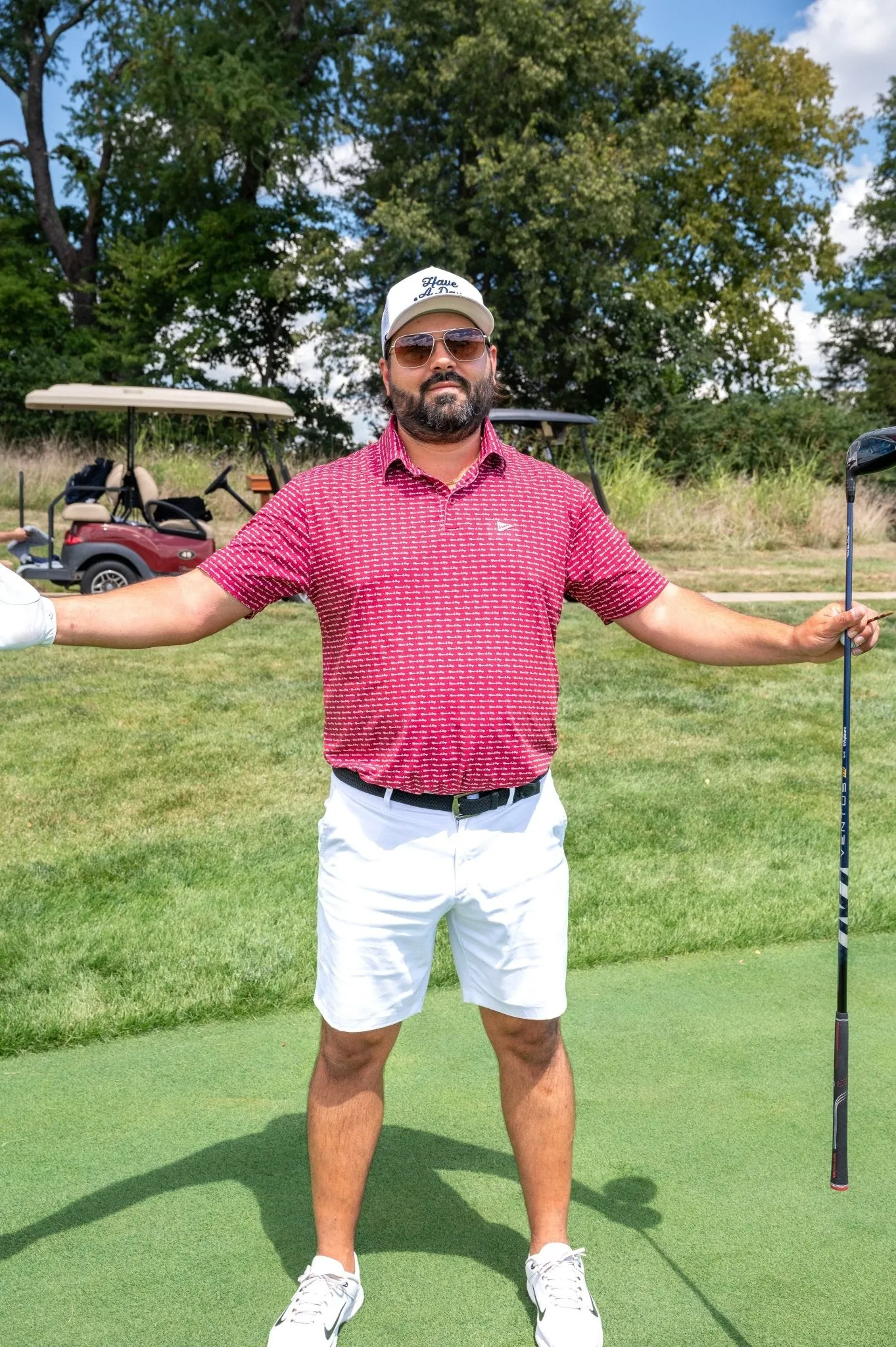 Have A Day Crimson & White Polo