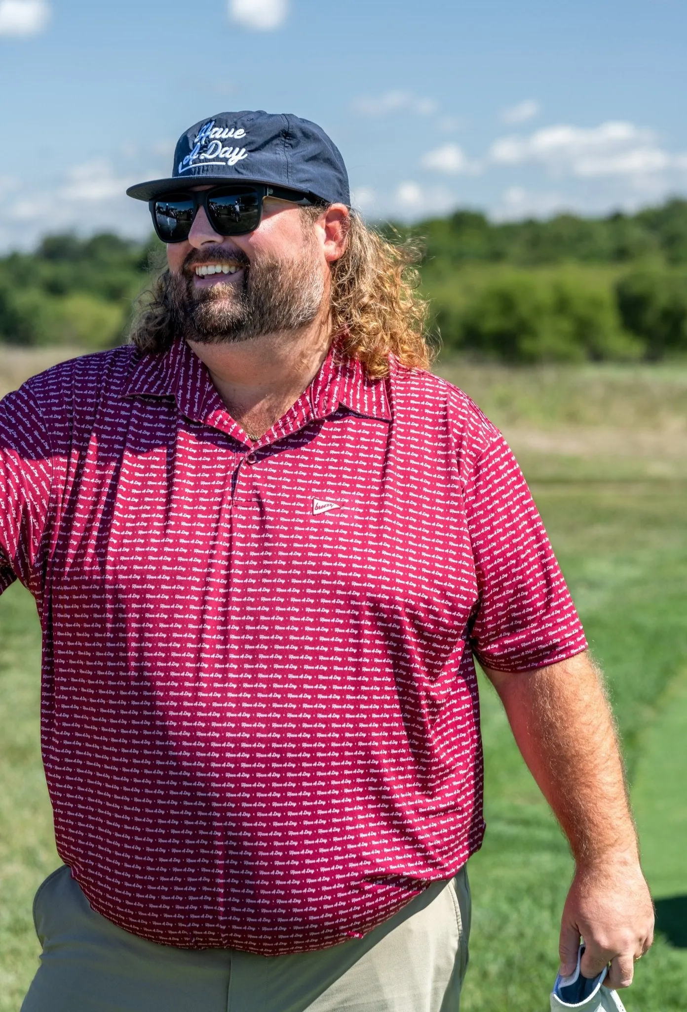 Have A Day Crimson & White Polo