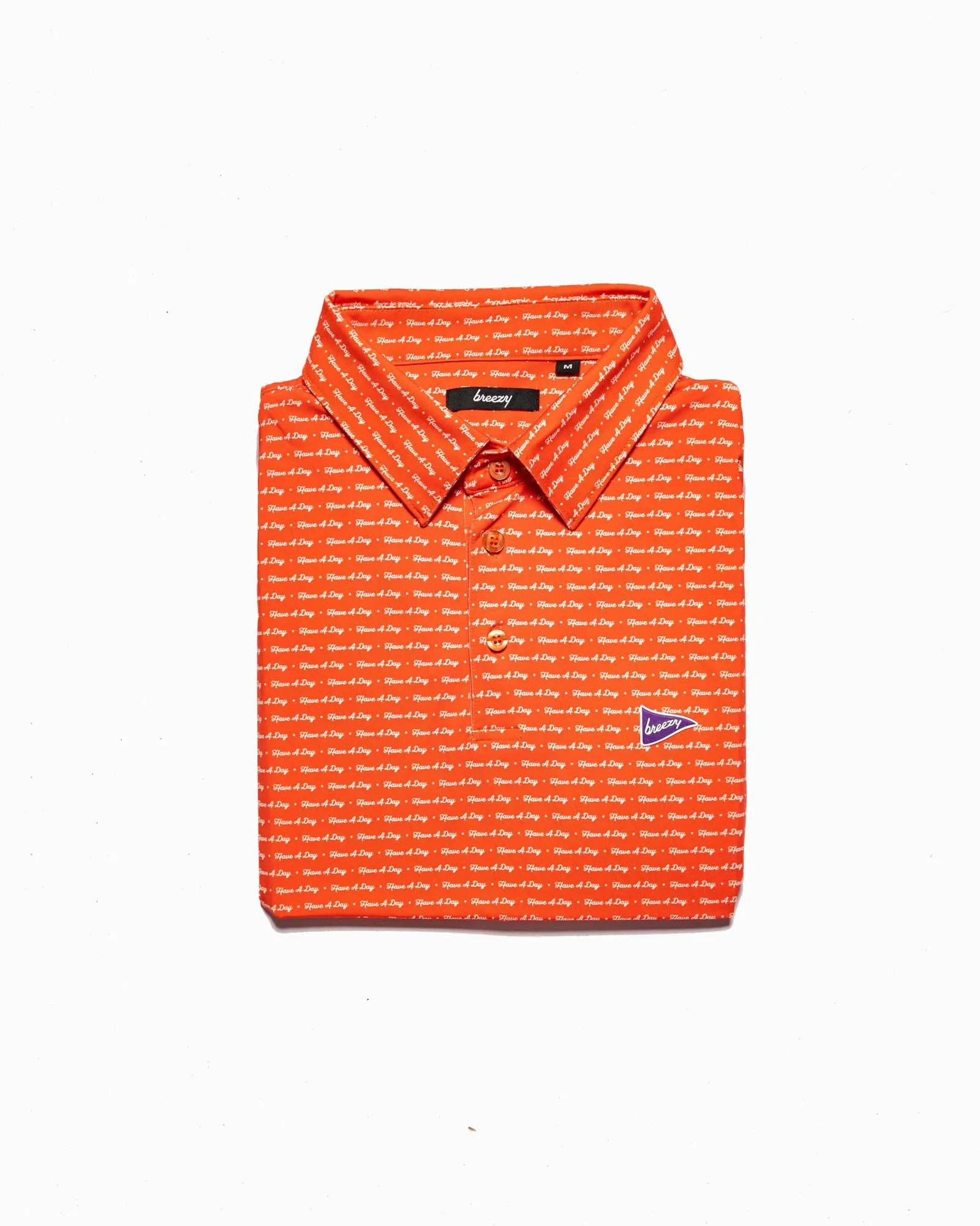 Have A Day Orange & White Polo