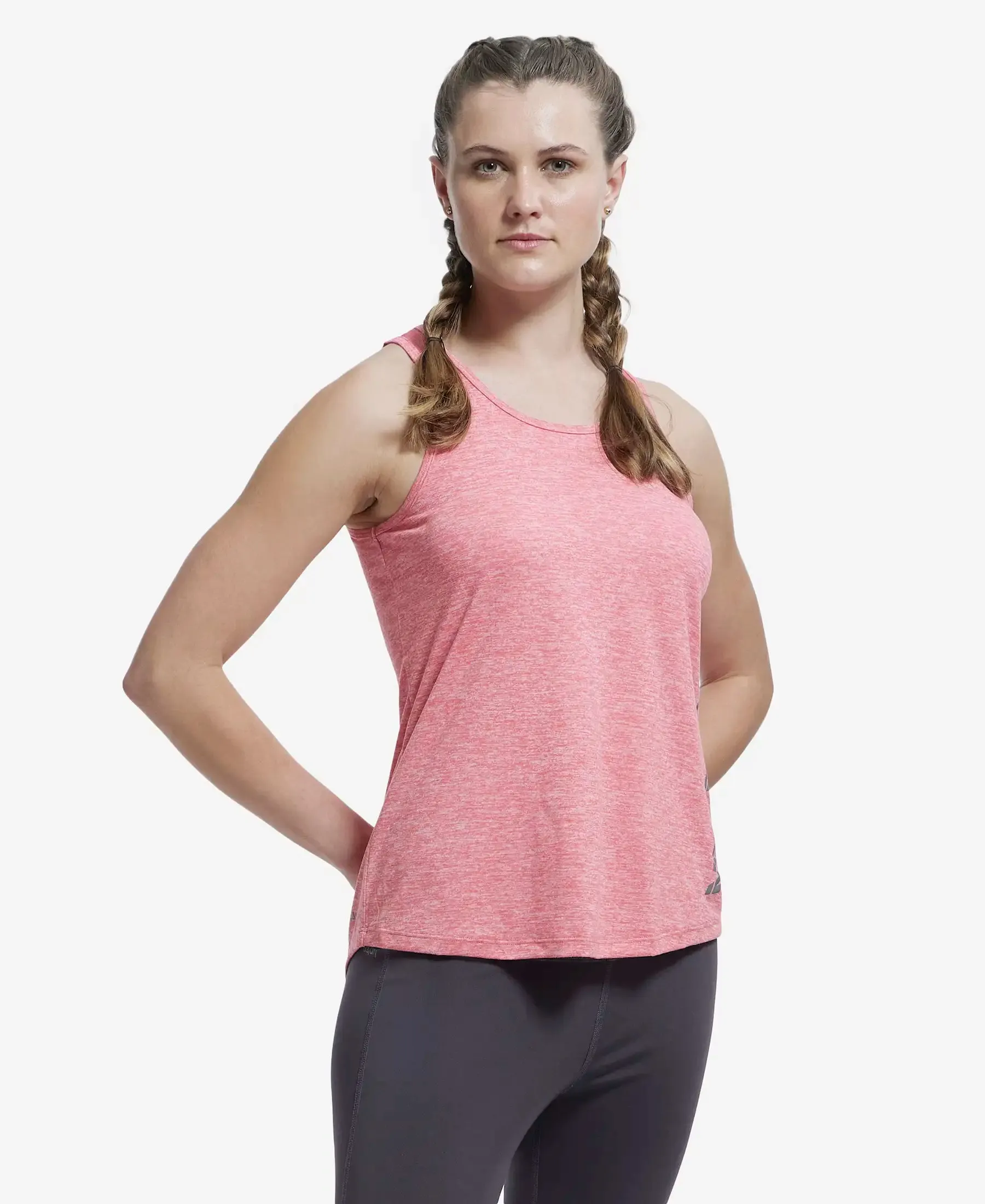 Microfiber Fabric Graphic Printed Tank Top With Breathable Mesh - Coral